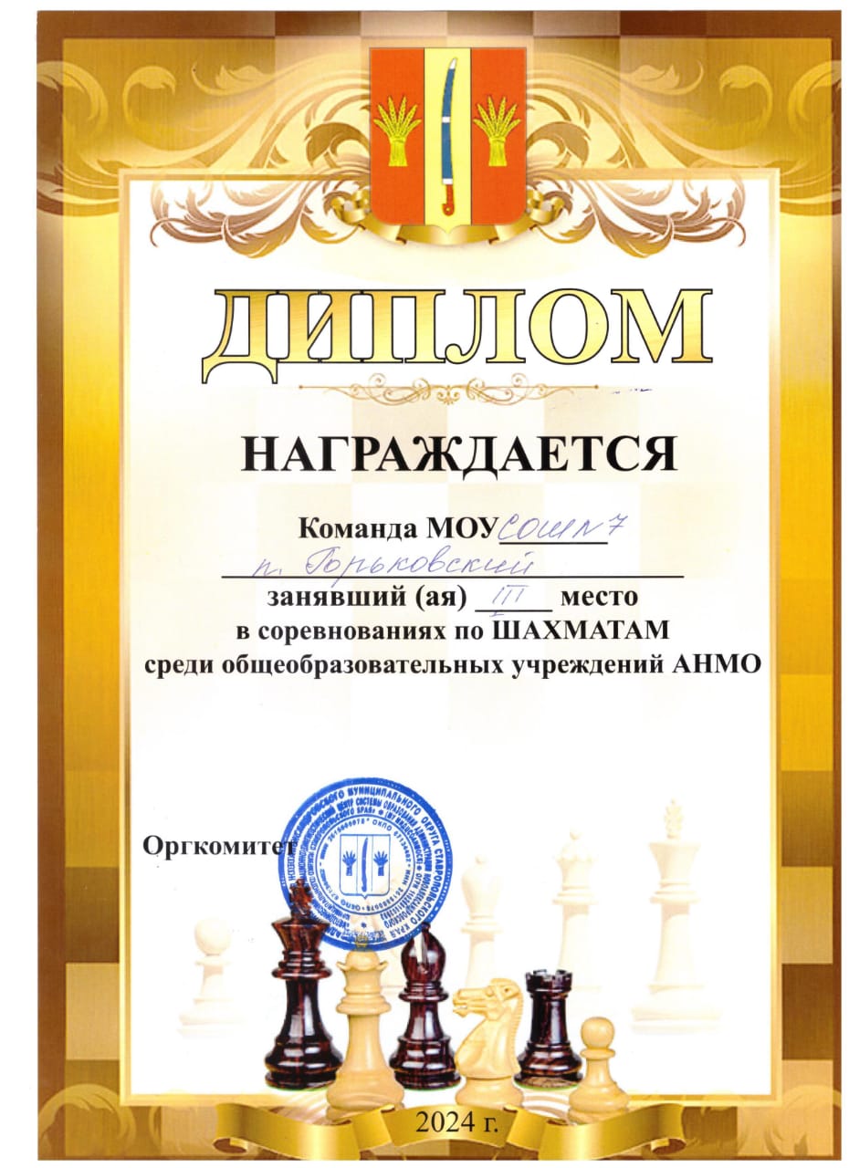 Соревнования по шахматам среди общеобразовательных учреждений АНМО.